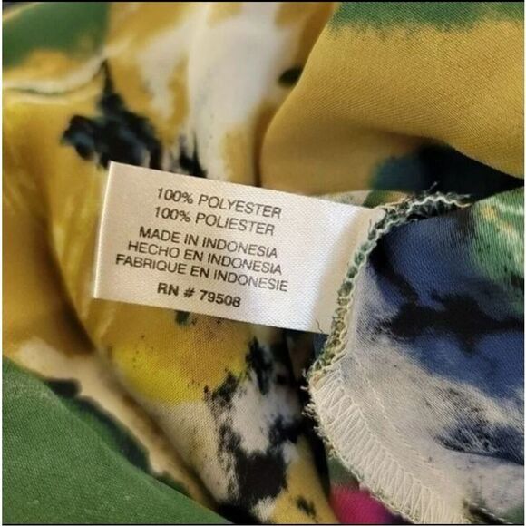 Violet & Claire womens floral tropical 90's style button up blouse large exotic - Picture 5 of 5